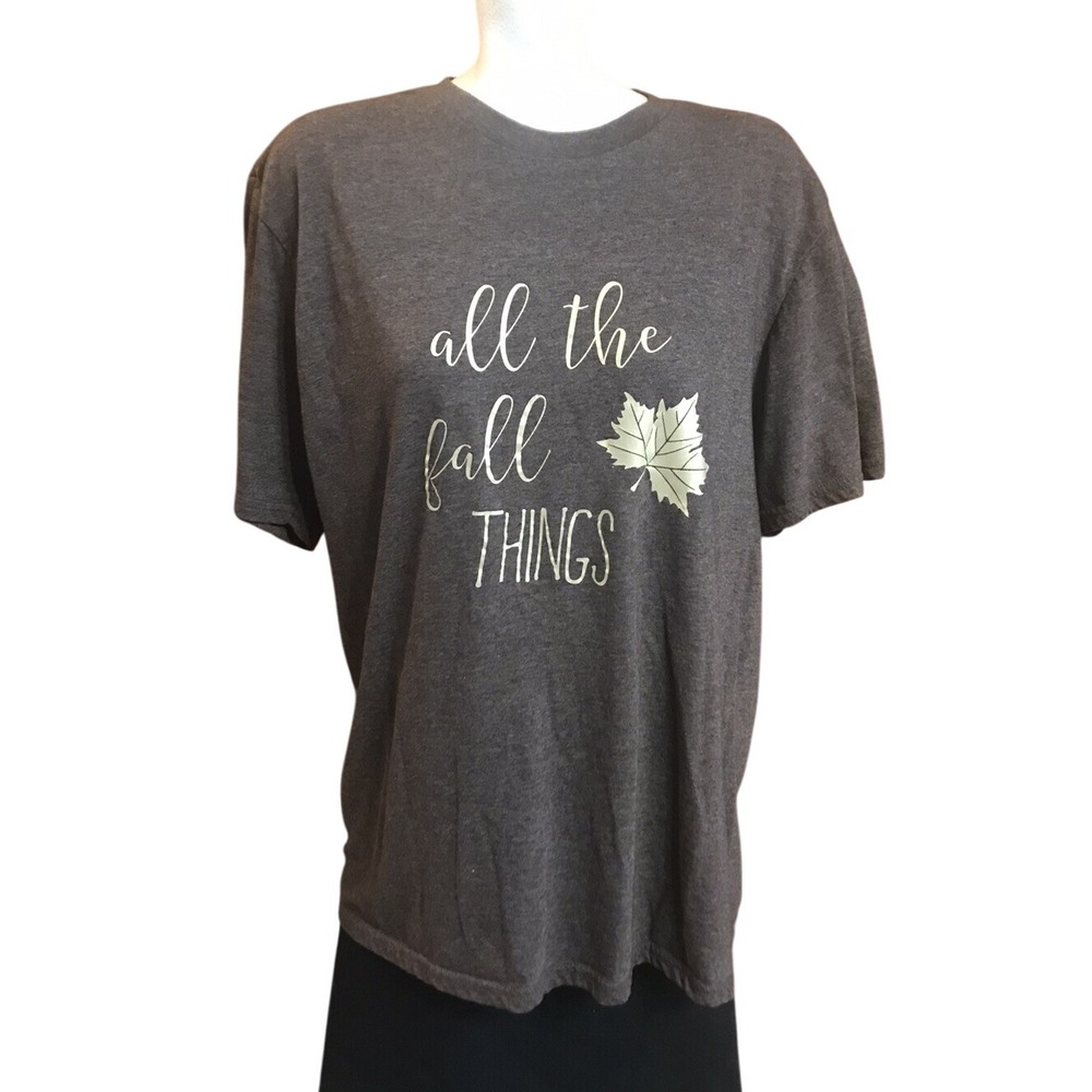 All The Fall Things T-Shirt‎ Maple Leaf Graphic Tee Women's Top